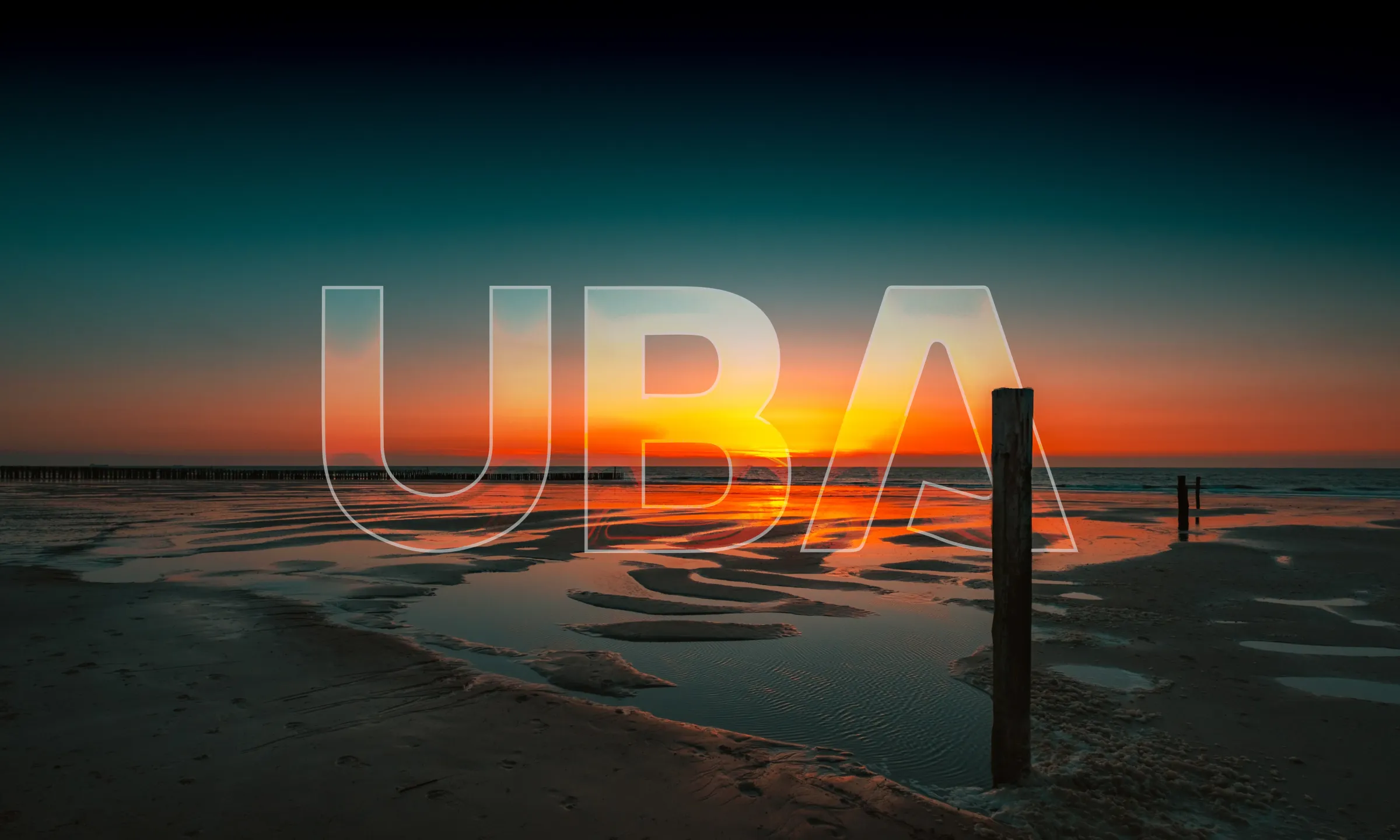 Maquette haute fidélité de l'écran d'accueil de l'application UBA sur iPhone, présentant les excursions du jour sur le Bassin d'Arcachon avec la barre d'onglets iOS à cinq entrées en pied d'écran.